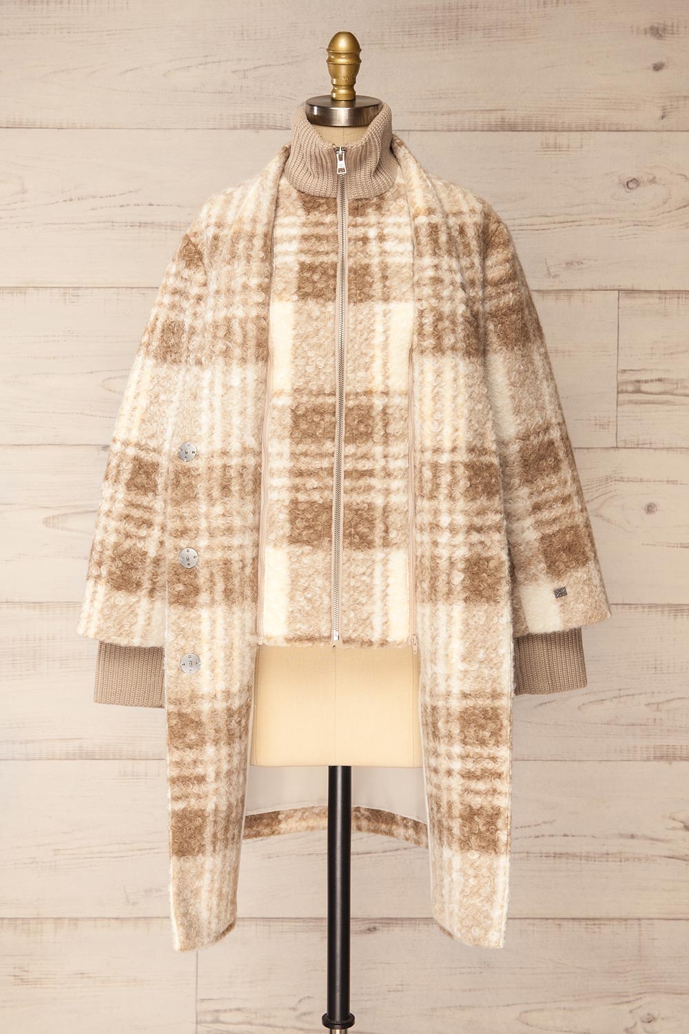 Samentha Plaid Felt Coat | La petite garçonne  layers view