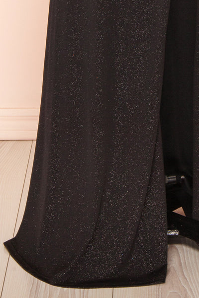 Samira Black Sparkly Mermaid Maxi Dress w/ Slit | Boutique 1861 bottom