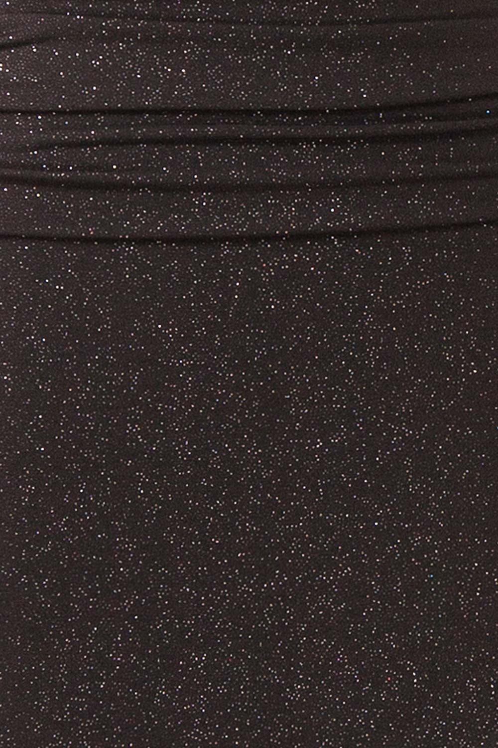 Samira Black Sparkly Mermaid Maxi Dress w/ Slit | Boutique 1861 fabric 