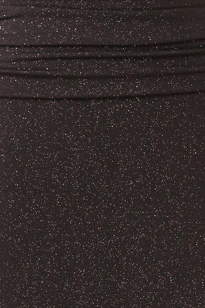Samira Black Sparkly Mermaid Maxi Dress w/ Slit | Boutique 1861 fabric