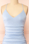 Samira Blue Sparkly Mermaid Maxi Dress w/ Slit | Boutique 1861 front