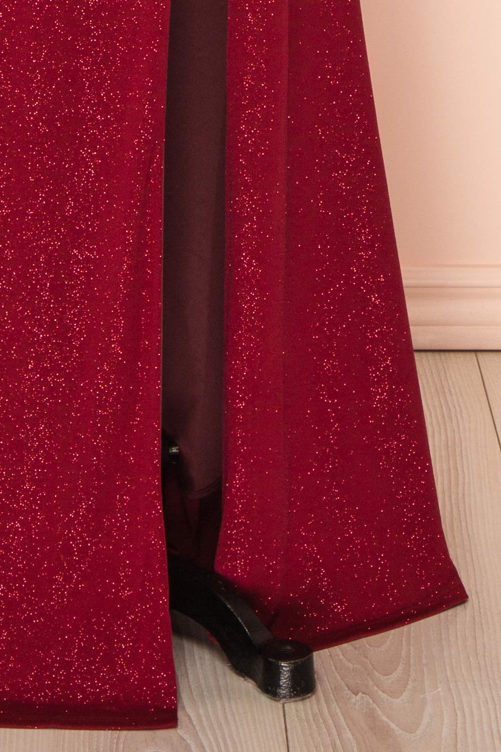 Samira Burgundy Sparkly Mermaid Maxi Dress w/ Slit | Boutique 1861  bottom