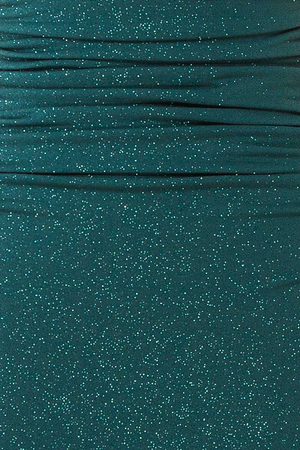 Samira Green Sparkly Mermaid Maxi Dress w/ Slit | Boutique 1861  fabric 