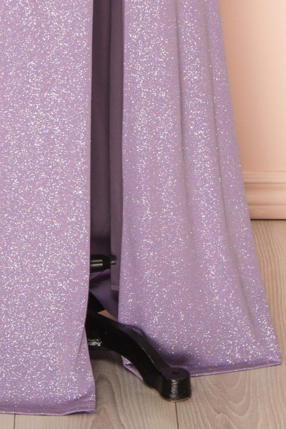 Samira Lavender Sparkly Mermaid Maxi Dress w/ Slit | Boutique 1861 bottom