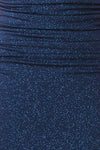 Samira Navy Sparkly Mermaid Maxi Dress w/ Slit | Boutique 1861 fabric