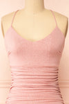 Samira Pink Sparkly Mermaid Maxi Dress w/ Slit | Boutique 1861  front