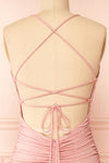 Samira Pink Sparkly Mermaid Maxi Dress w/ Slit | Boutique 1861  back