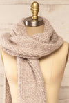 Samsun Taupe Thick Soft Knit Scarf | La petite garçonne close-up