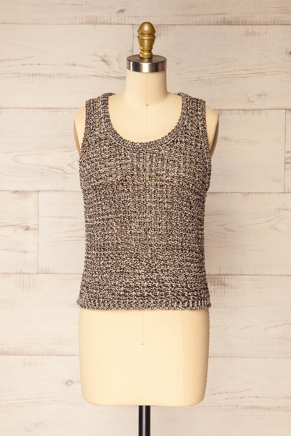 Sancola Brown Crochet Tank Top | La petite garçonne