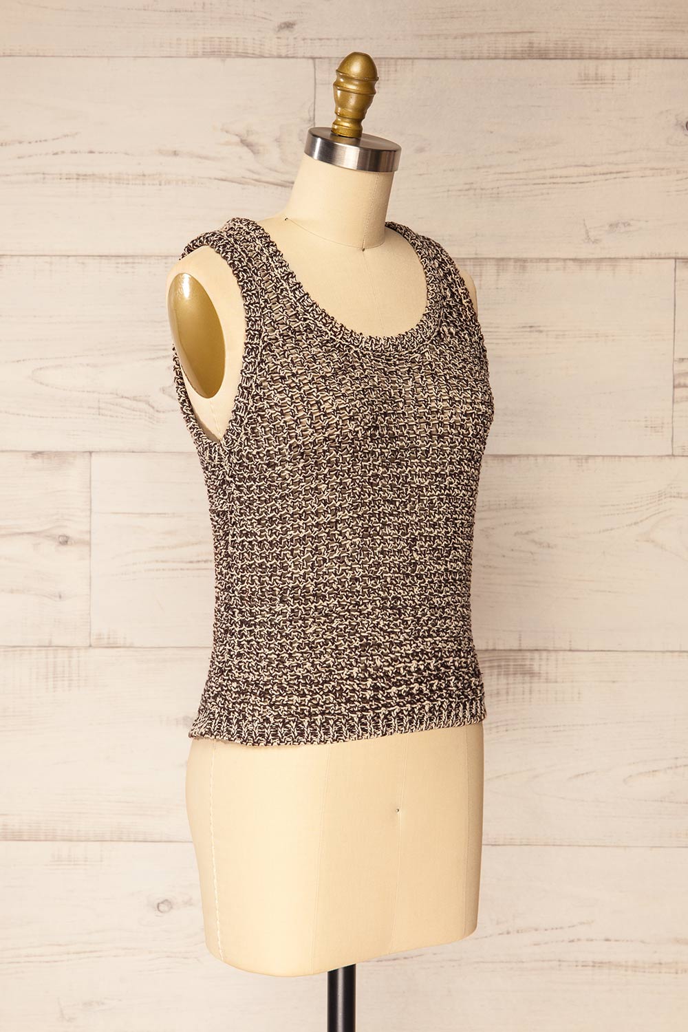 Sancola Brown Crochet Tank Top | La petite garçonne side view