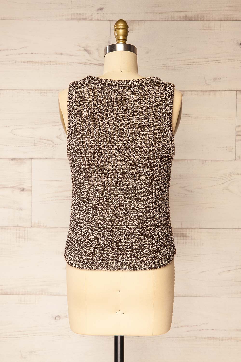 Sancola Brown Crochet Tank Top | La petite garçonne back view