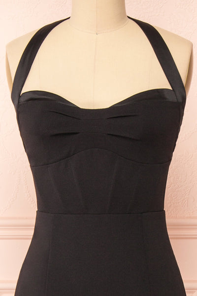 Privy Exposed Seam Halter Mini Dress - Women's Dresses in Black