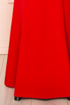 Sandra Red Halter Mermaid Maxi Dress w/ Open Back | Boutique 1861 bottom