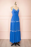 Santorine Blue Midi Dress w/ Floral Embroidery | Boutique 1861 side view