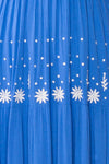 Santorine Blue Midi Dress w/ Floral Embroidery | Boutique 1861 fabric