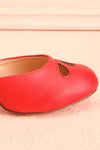 Sapinette Red Round Toe Heeled Shoes | Boutique 1861 side cetail