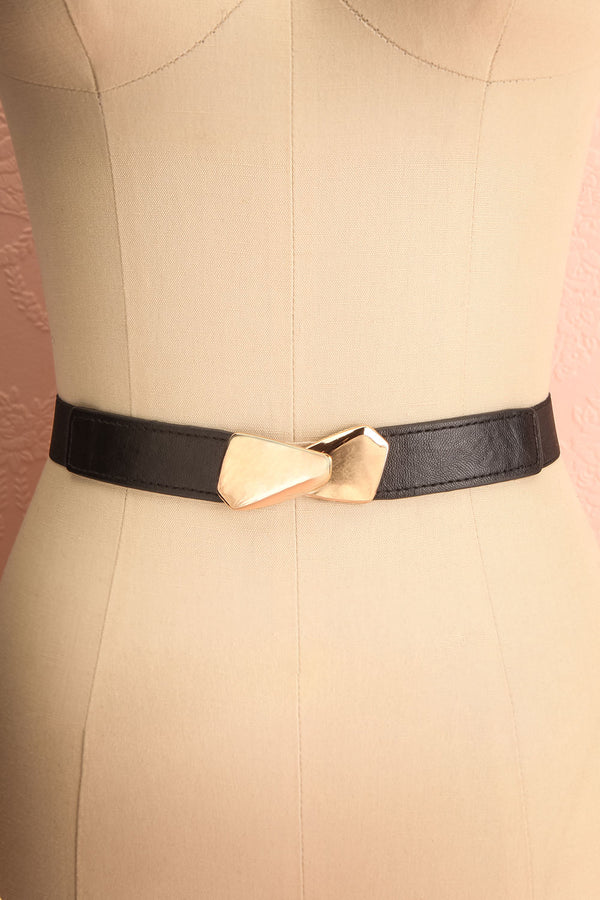 Jutrel Cognac - Gold Faux-Leather Belt