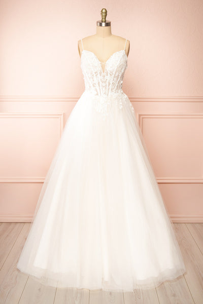 Sarienne Sparkly A-Line Bridal Tulle Dress | Boudoir 1861 front view