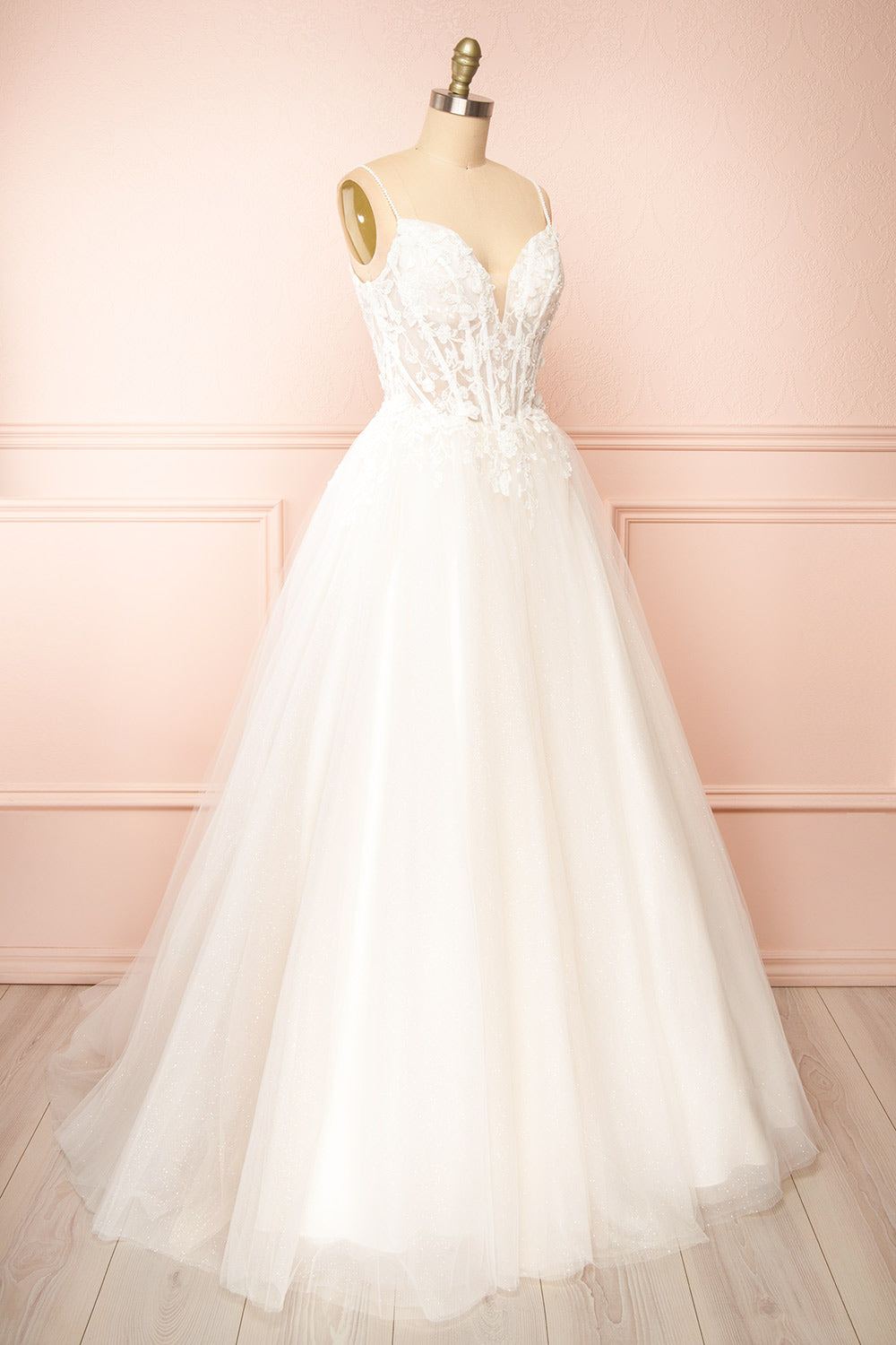 Sarienne Sparkly A-Line Bridal Tulle Dress
