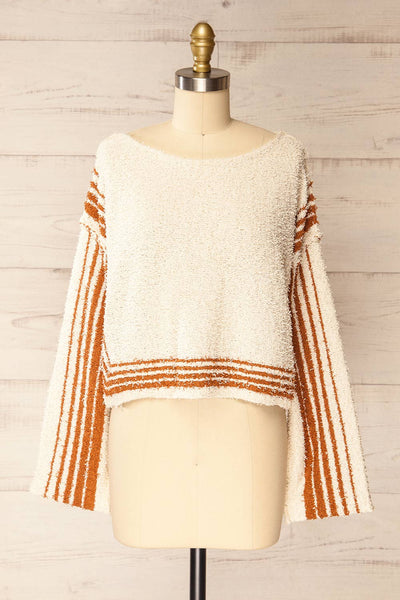 Sarlat Fuzzy Knit Striped Sweater | La petite garçonne front view