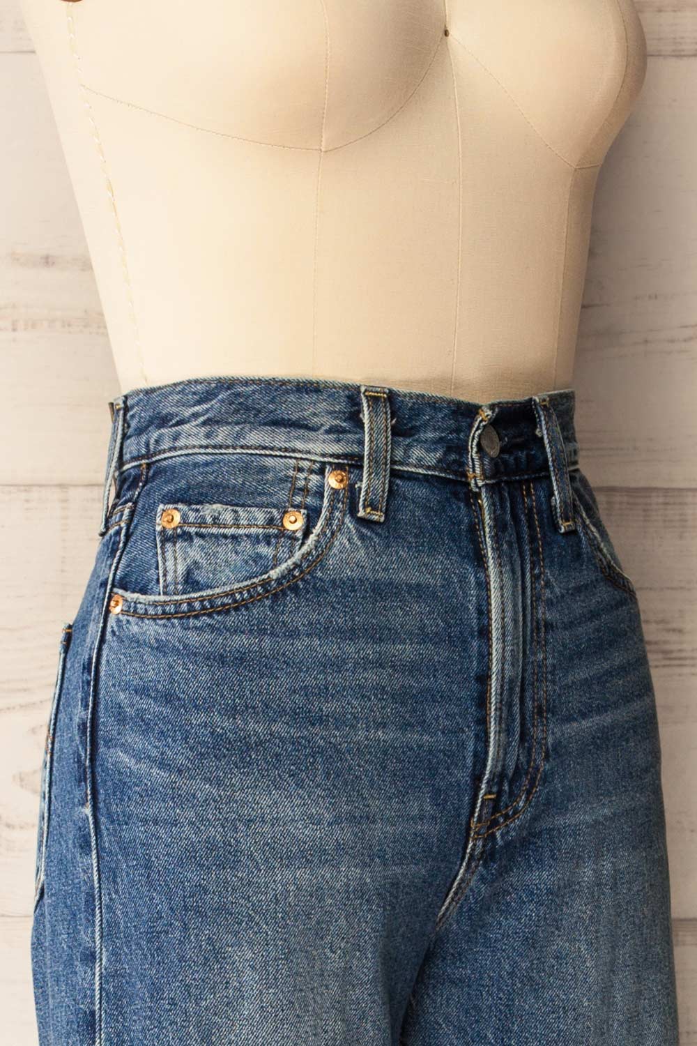 Sarzana High Rise Blue Denim Pants | La petite garçonne side