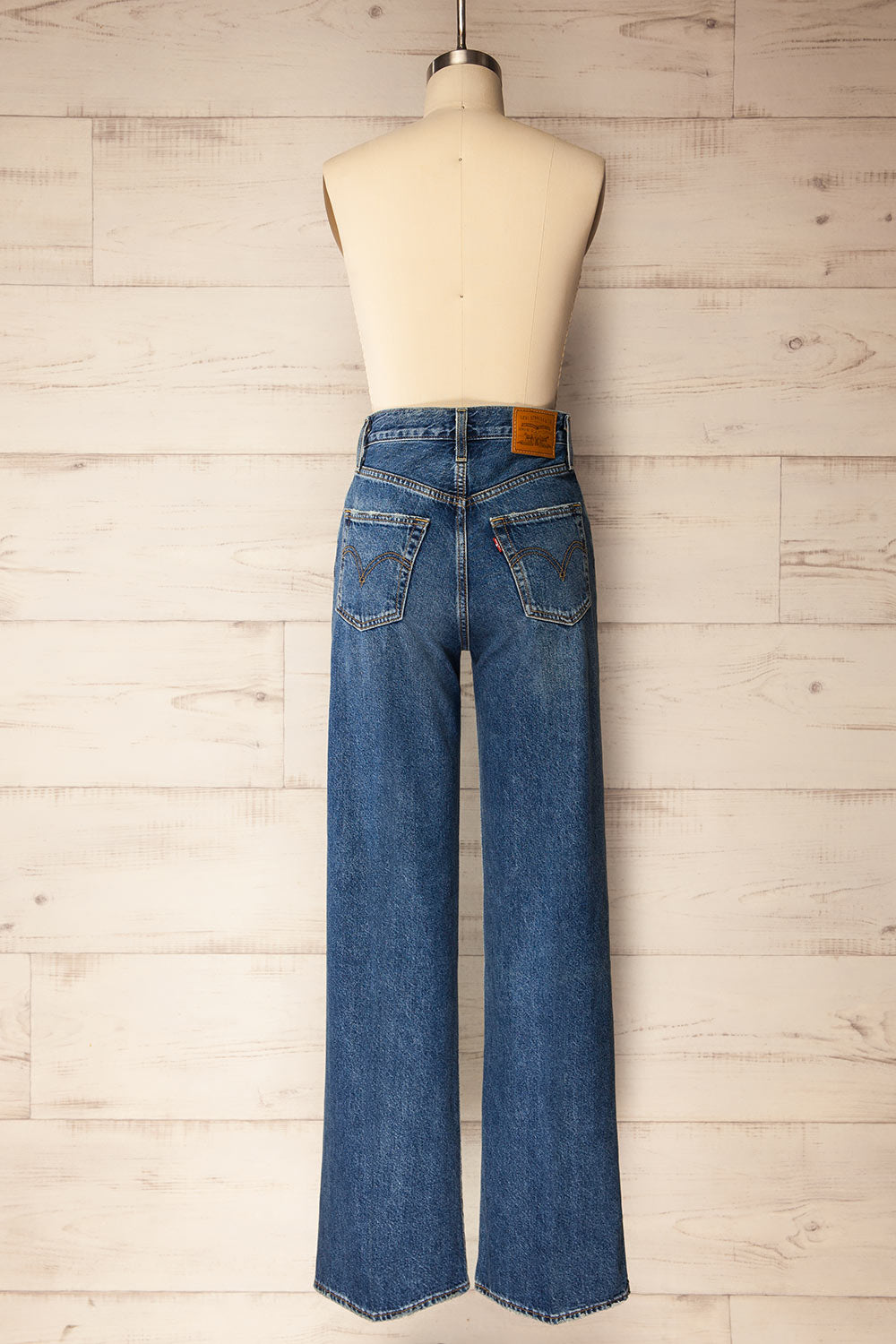 Sarzana High Rise Blue Denim Pants | La petite garçonne back view