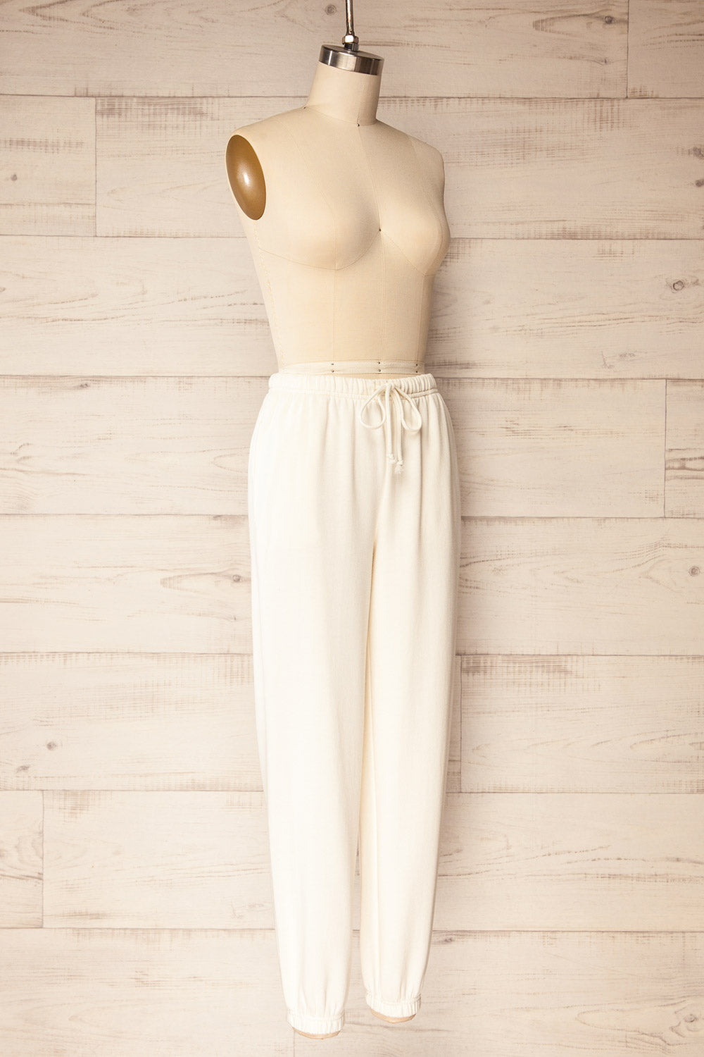 Satara White Wide Leg Jogger Pants | La petite garçonne side view