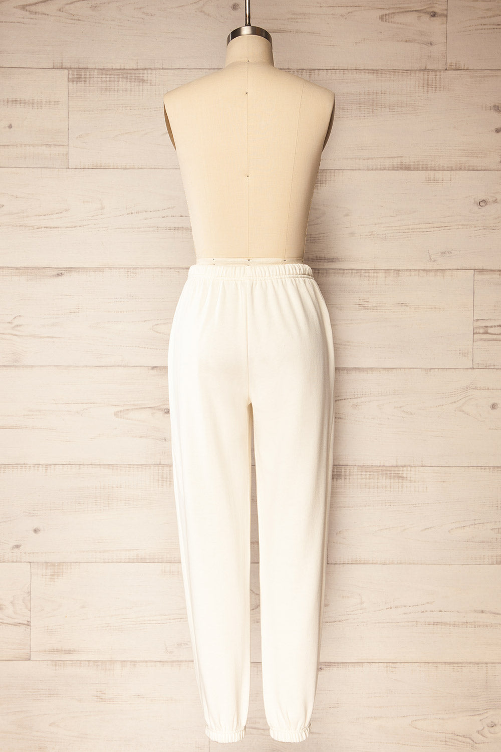 Satara White Wide Leg Jogger Pants | La petite garçonne back view