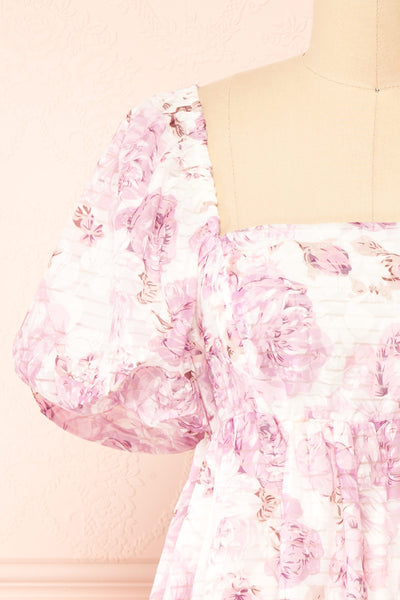 Satenn Short Floral Babydoll Dress | Boutique 1861 front close-up