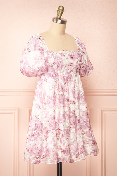 Satenn Short Floral Babydoll Dress | Boutique 1861 side view