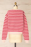 Saumur Pink & Red Patterned Knit Sweater | La petite garçonne back view