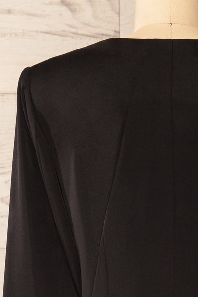 Savila Black Asymmetrical Blazer Dress | La petite garçonne back close-up