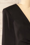 Savila Black Asymmetrical Blazer Dress | La petite garçonne side close-up