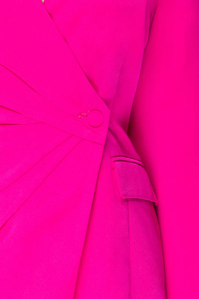 Savila Fuchsia Asymmetrical Blazer Dress | La petite garçonne details