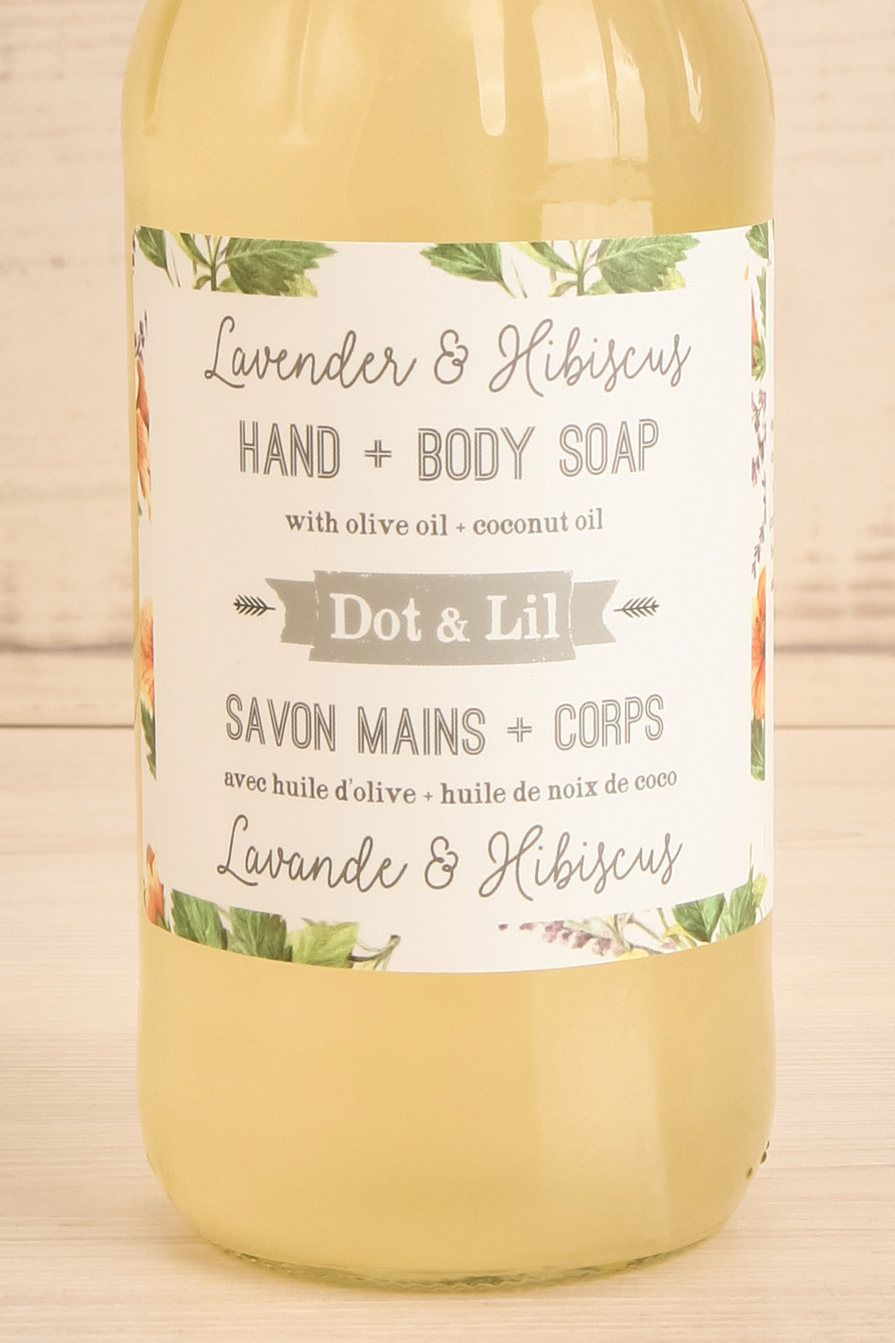 Lavender & Hibiscus Liquid Hand + Body Soap | Maison garçonne close-up