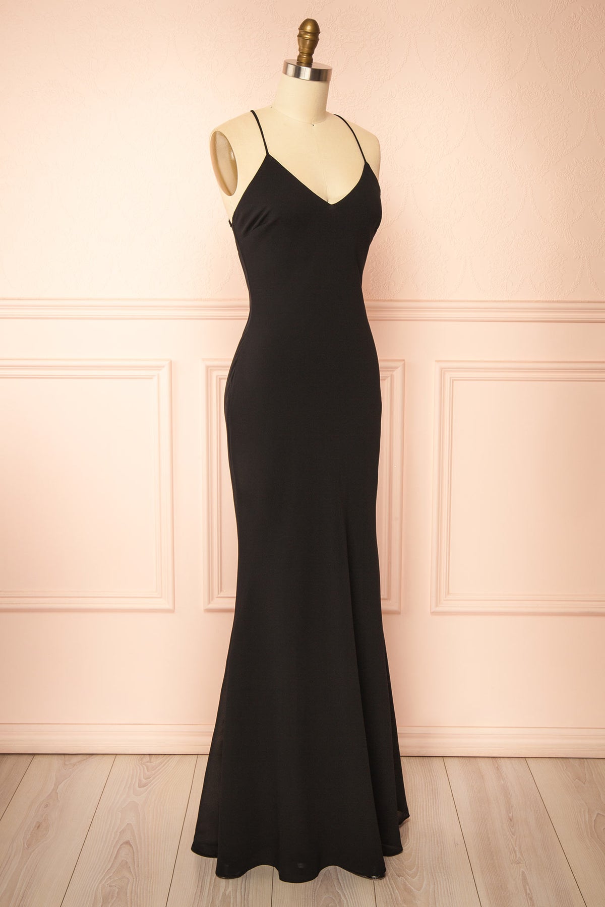 Sawako Black | Maxi Dress with Asymmetrical Cape