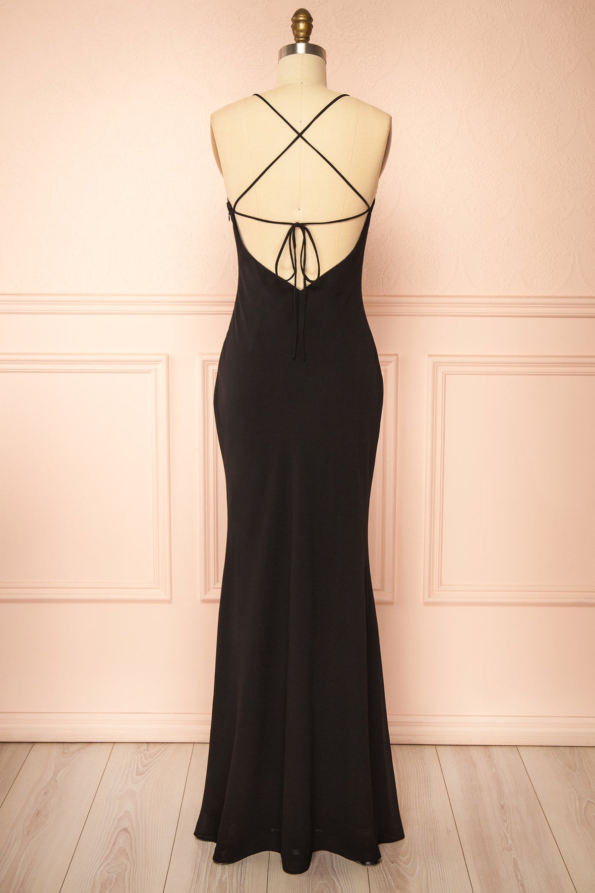 Sawako Black | Maxi Dress with Asymmetrical Cape