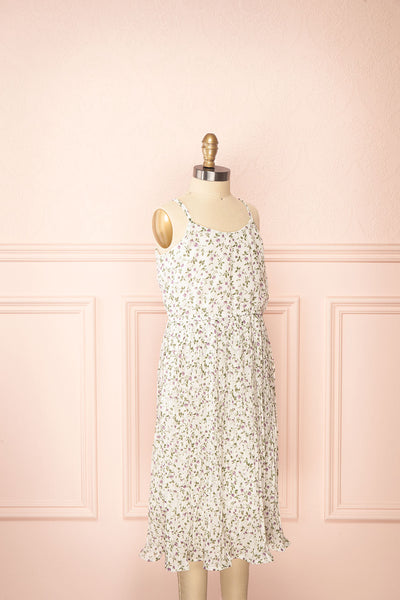 Sawol Mini Floral Midi Dress w/ Pleated Skirt | Boutique 1861  side view