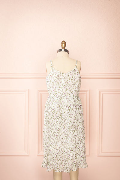 Sawol Mini Floral Midi Dress w/ Pleated Skirt | Boutique 1861 back view