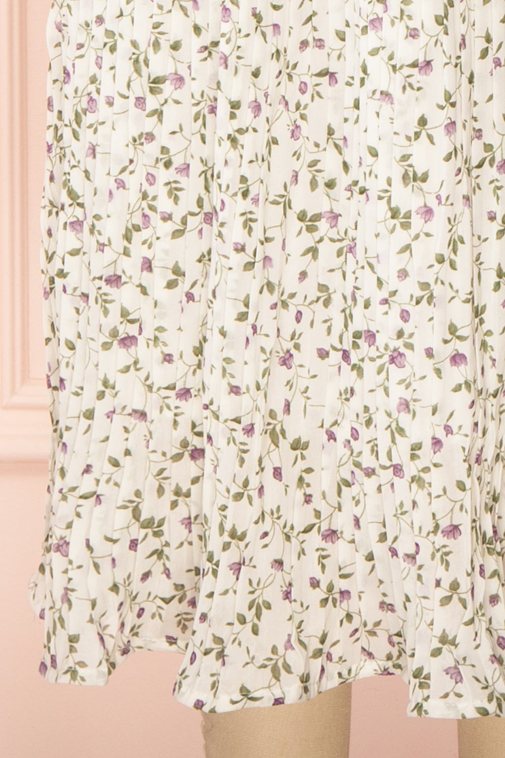 Sawol Mini Floral Midi Dress w/ Pleated Skirt | Boutique 1861  bottom