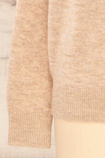 Scopello Beige Soft Knit Sweater w/ Open Back | La petite garçonne sleeve