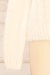 Seattle Ivory Fuzzy Knit Turtleneck Sweater | La petite garçonne sleeve
