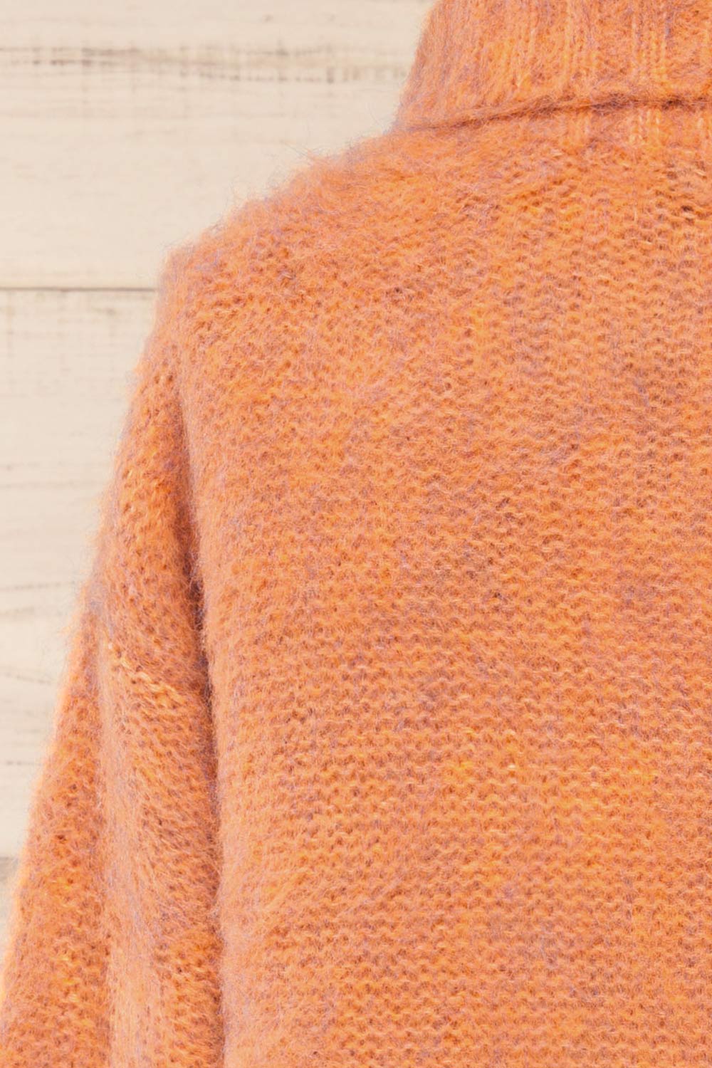 Seattle Rust Fuzzy Knit Turtleneck Sweater | La petite garçonne back