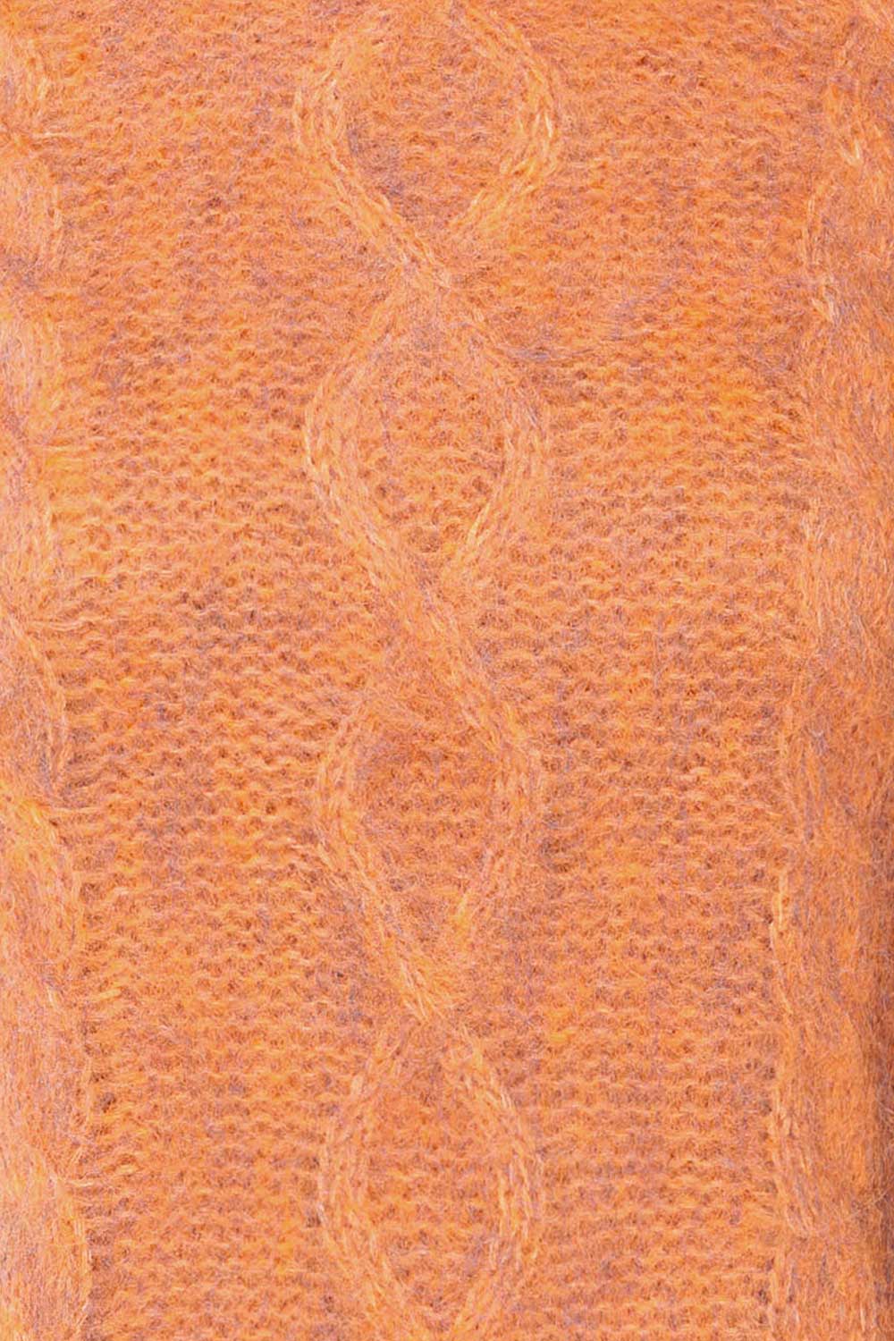 Seattle Rust Fuzzy Knit Turtleneck Sweater | La petite garçonne fabric 