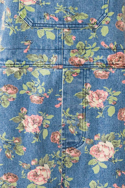 Seba Rose Pattern Denim Overalls | Boutique 1861 fabric