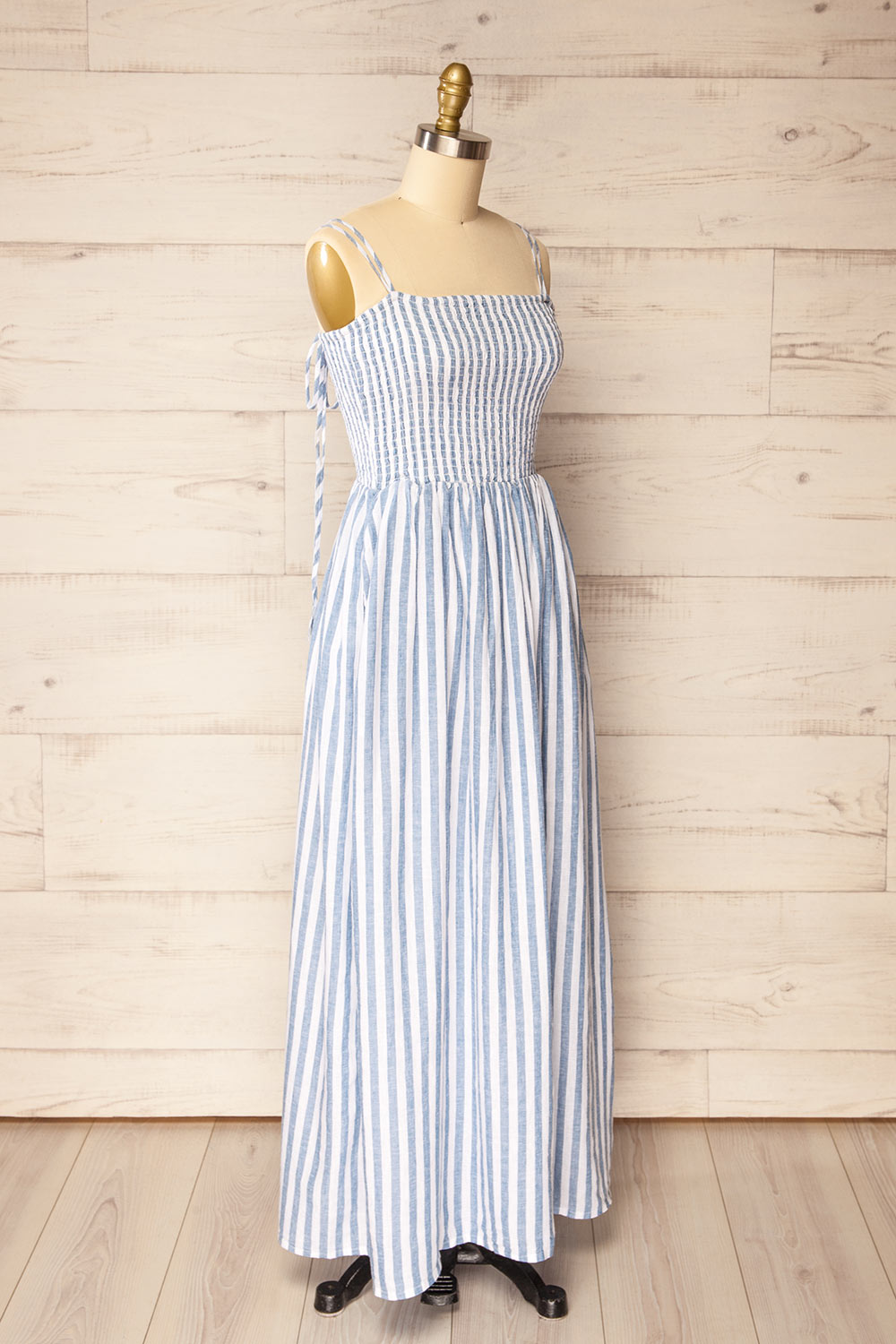 Sedona Long Striped Dress with Pockets | La petite garçonne side view