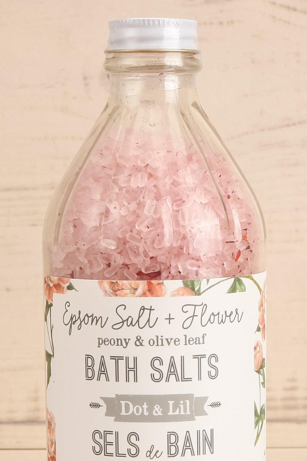 Peony & Olive Leaf Bath Salts | Maison garçonne close-up