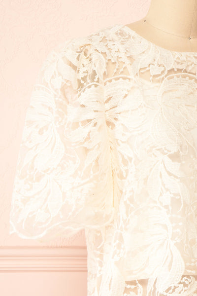 Selah Beige Lace Top | Boutique 1861 side close-up