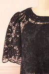 Selah Black Lace Top w/ Cropped Camisole | Boutique 1861 front close-up