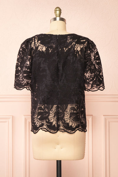 Selah Black Lace Top w/ Cropped Camisole | Boutique 1861 back view